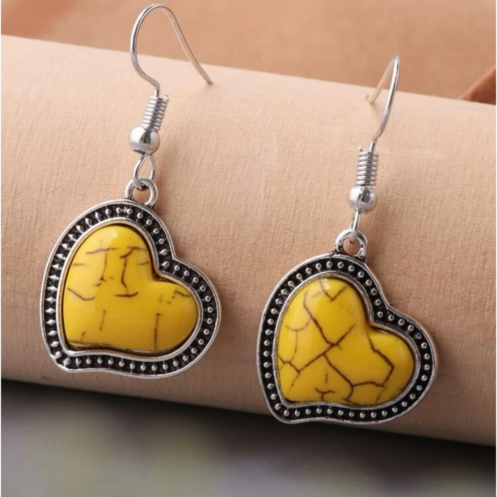 Heart drop earrings